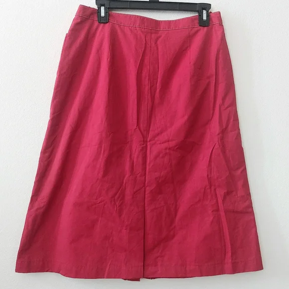 *FINAL* NWT Betty Barclay Red Button-Down Midi Skirt - Picture 2 of 6